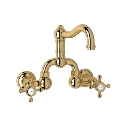 Rohl Italian Bath Acqui Wall Mount Bridge Faucet - Italian Brass A1418LCIB-2